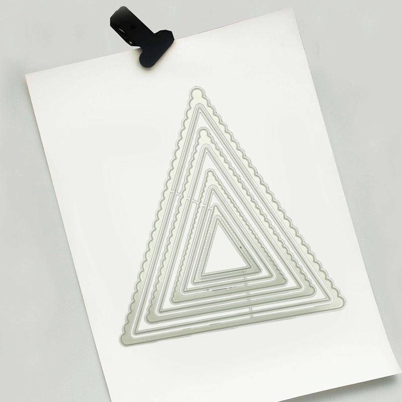 Retro for Triangle Wave Frame Cutting Die Carbon Steel Template Festive DIY Deco