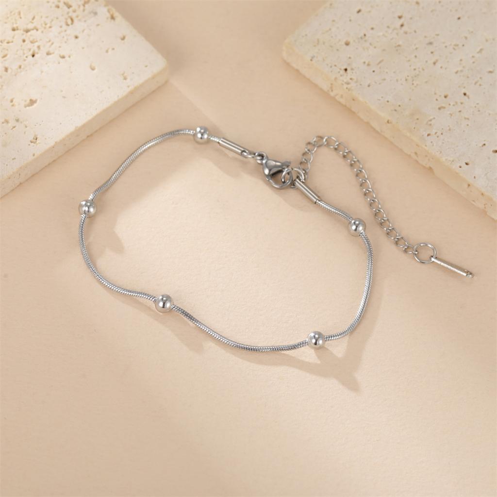 Stainless Steel Beads Chain Bracelets for Women Fashion Basic Bracelets Light Luxury Jewelry Accessories Gift Wholesale