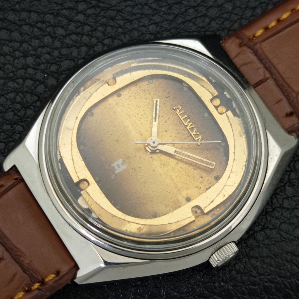 VINTAGE ALLWYN 6300A HAND-WINDING INDIA MENS ORIGINAL DIAL WATCH a706087-1