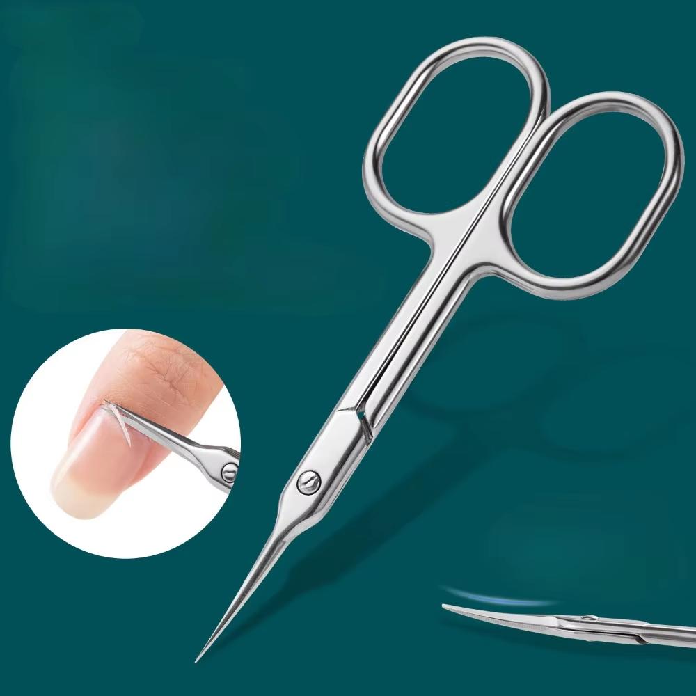 

Precision Bending Stainless Steel Scissors - A Multifunctional Beauty Tool for Eyebrow and Makeup Care, with A Non Slip Grip серебряный