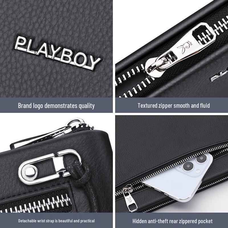 PLAYBOY Herren Echtleder Clutch Tasche