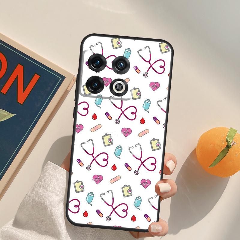 Cute Stethoscope Heart Case For OnePlus 12R 13R 13T 10R 15 13 12 11 10T 8T Nord CE 4 3 2 Lite N20 N30 Nord 5 Cover