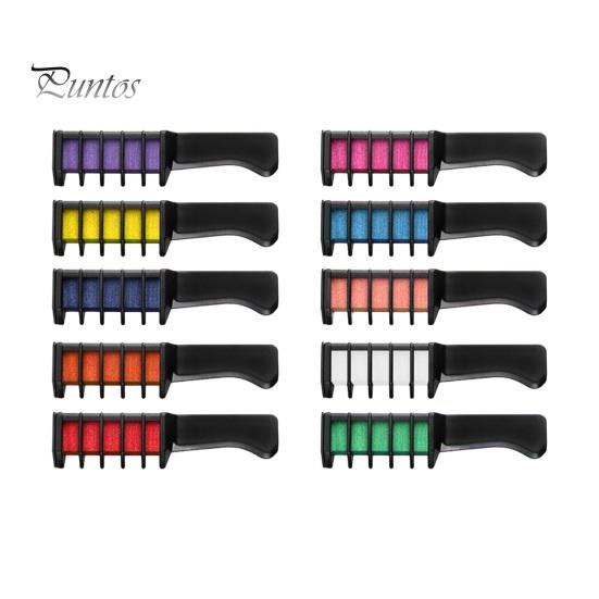 Halloween Hair Dye Comb 10Pcs Chalk 10 Colors Washable Instant Christmas Cosplay Party Disposable Temporary Coloring Safe