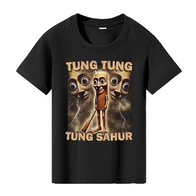 Tung Sahur Grafik Bedrucktes T-Shirt Herren Sommer Lässig Locker Mode Lustig Rundhals Kurzarm Oberteile Kleidung T-Shirt Unisex