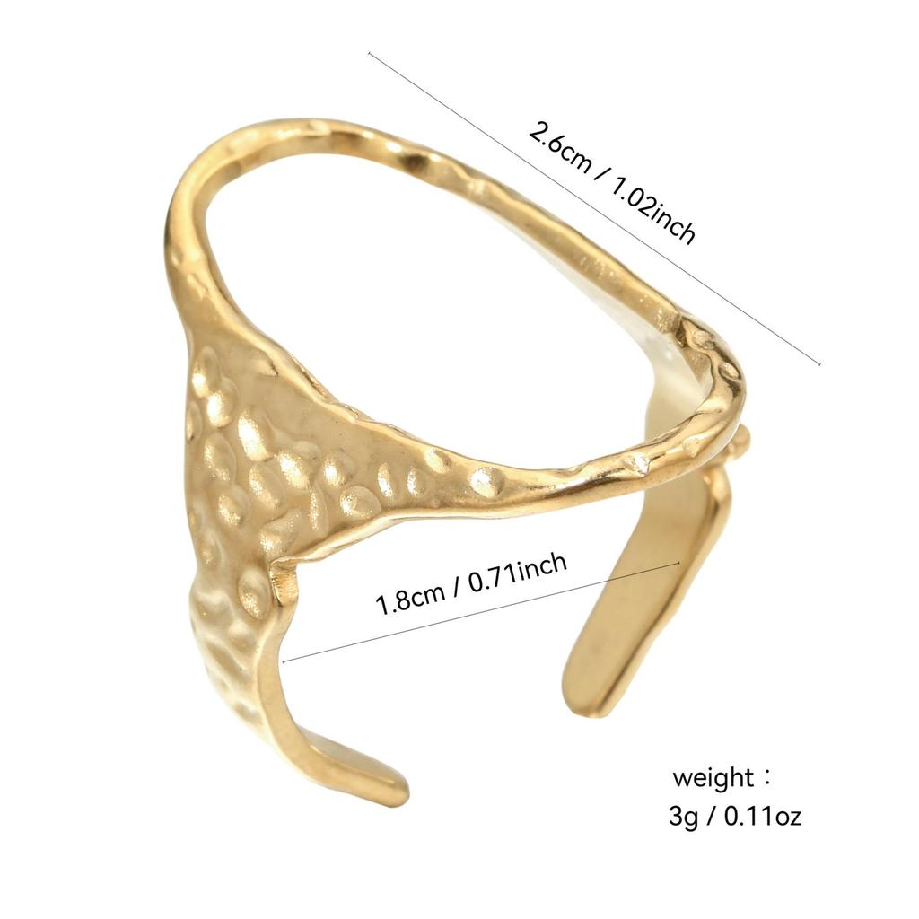 European & American Stainless Steel Hollow Round Ring - Fashionable, Simple, Versatile