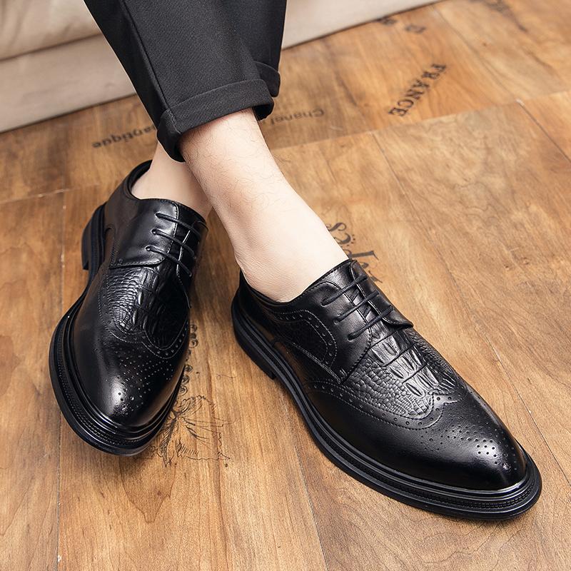 Business Freizeit Schuhe Neu Britisches Weiches Leder Weiche Sohle Innere Höhenerhöhung Bräutigam Hochzeitschuhe