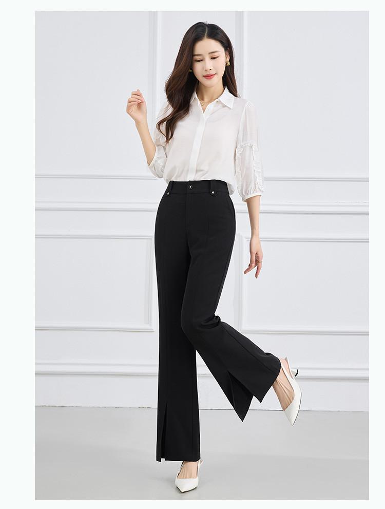 Summer High-Waisted Slimming Fashion Slit Slightly Flared Pants