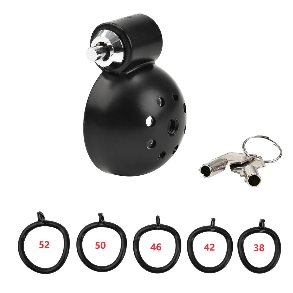 KKSEXY Chastity Belt Click Lock Chastity Device Male Chastity Lock ABS Material Chastity Device 5 Rings with Cock Cage Chastity Cage SM Adult Toys