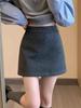 Gray High Waist Woolen A-Line Skirt for Women - Autumn/Winter 2025 Collection