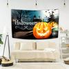 Happy Halloween Decorative Tapestry Bat Pumpkin Print Wall Hanging Carpet Party Background Fabric Home Room Decoration