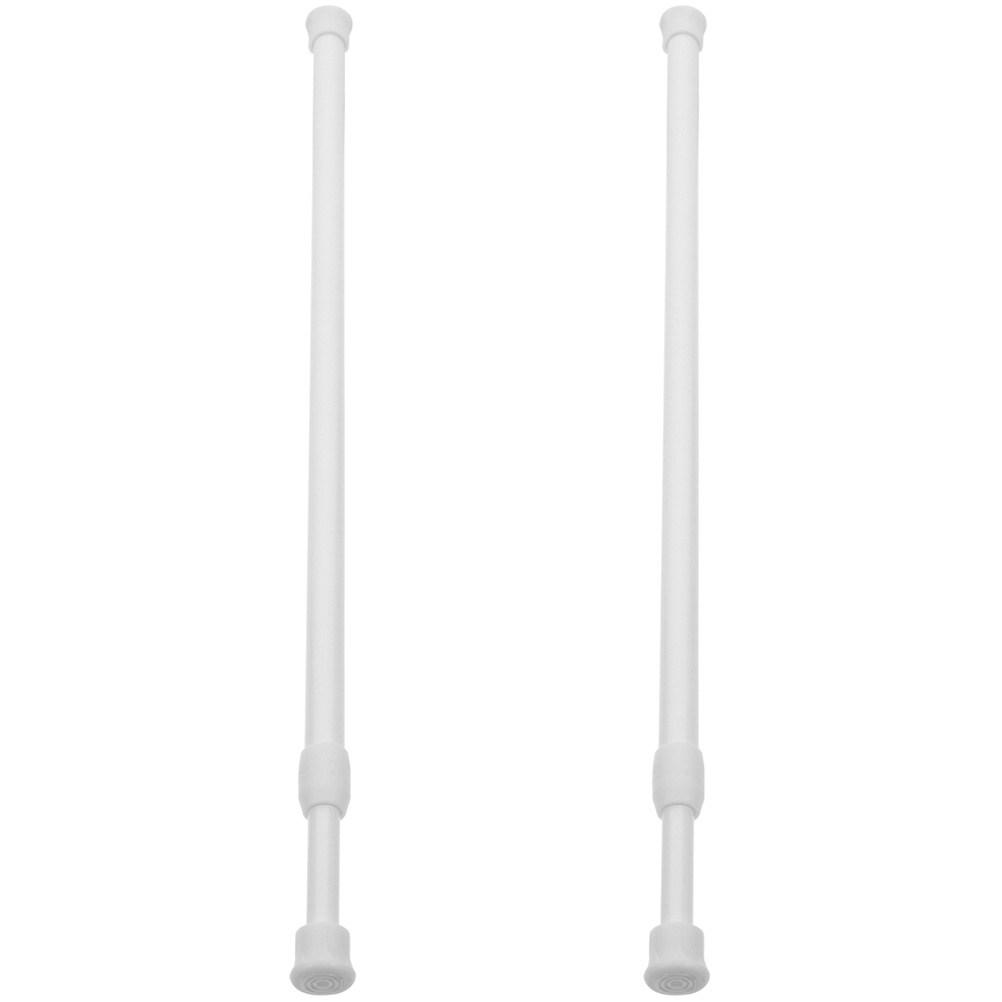 2Pcs Telescopic Window Curtain Rod Adjustable Tension Rod No-Drill Shower Clothes Drying Rail Curtain Rods Adjustable