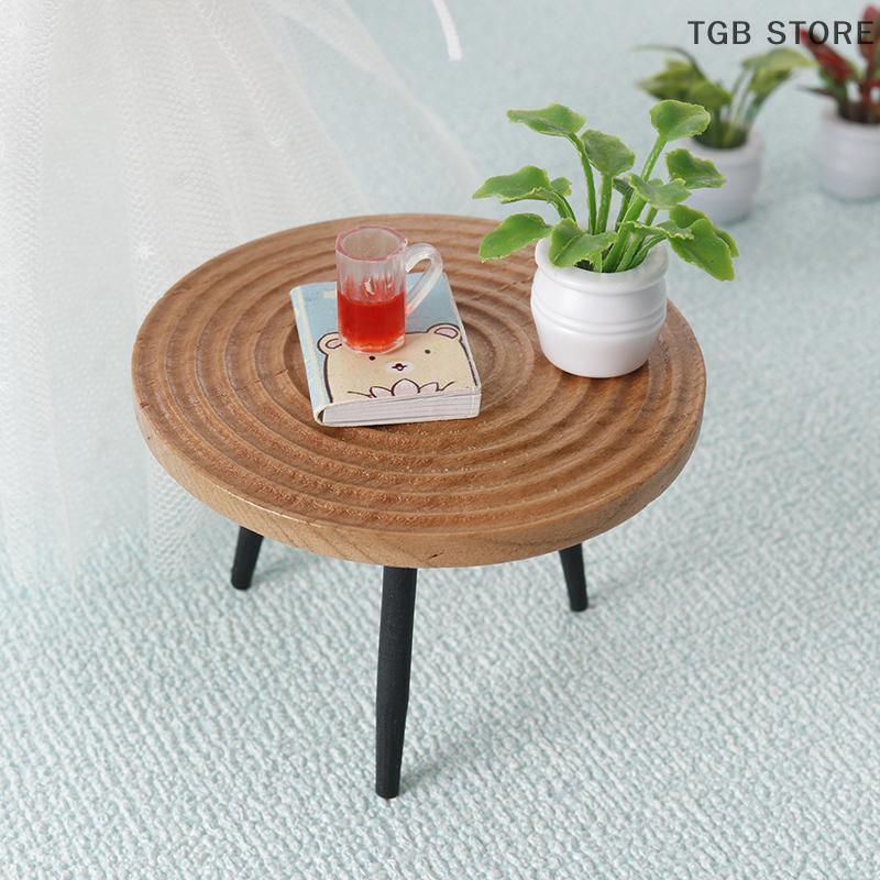 1:12 Casa de papusi Masa rotunda in miniatura Masa de ceai Papusa Masuta de cafea Mobila Decor Jucărie Micro Scenă Recuzită de construcție