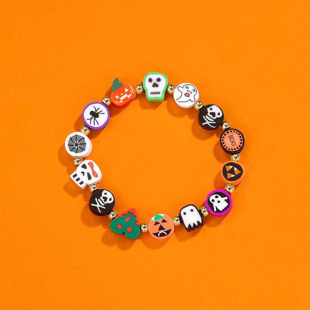 Pumpkin Skull Ghost Spider Beaded Bracelets For Men Women Kids Halloween Accessories Cute Creative  Festival Family Gift