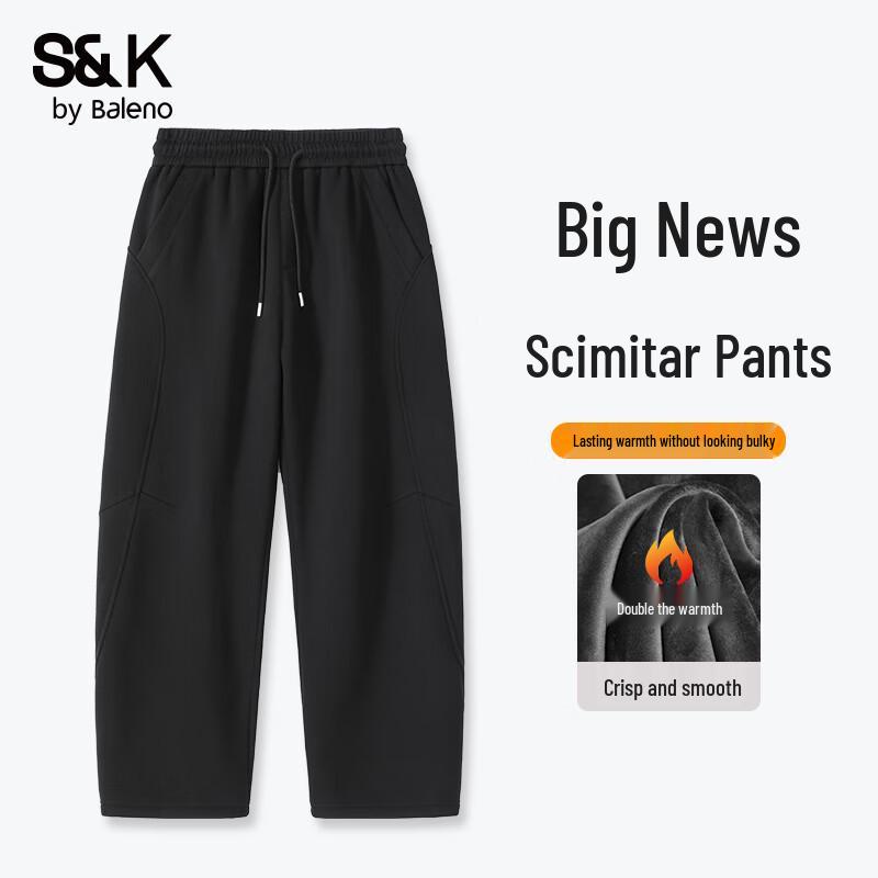 Baleno Men's S&K Series Winter Curved Knife Fleece Casual Pants
