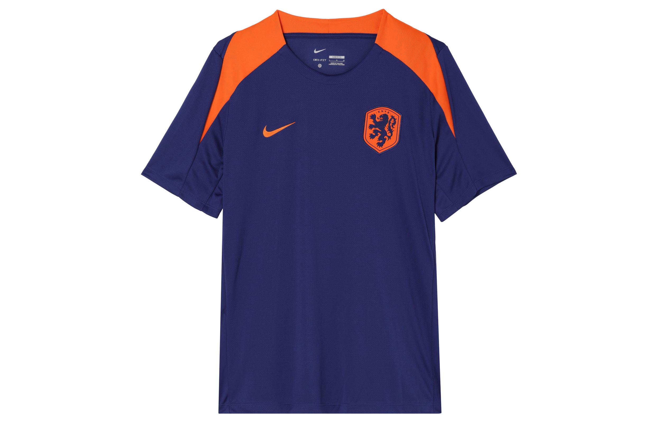 

Nike Netherlands Strike Soccer Jersey Men s Dark Royal Blue/Safety FJ2925-455 L