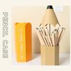 Pencil Shape Pen Holder Creative Desktop With Cover Dustproof Stationery Storage Pen Box Storage Bucket Makeup Brush Holder