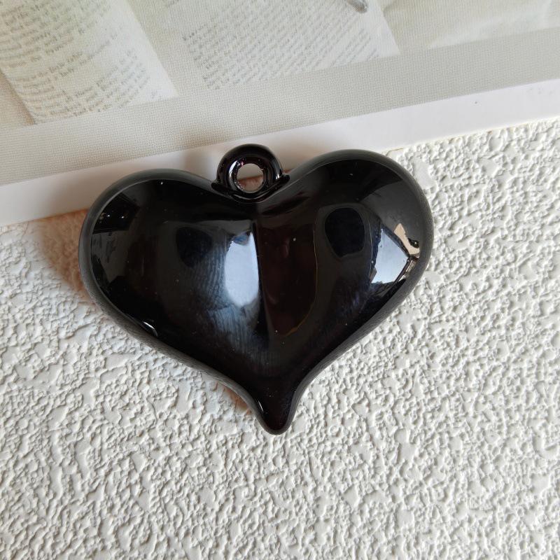 Acrylic Heart Pendant & Bead Set for DIY Charm Necklaces, Phone Chains & Accessories