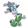 Squeaky Plush Dog Toy Stuffed Animal Dog Chew Toy Rope Knot Interactive Tug-of-War Toy for Puppies Adult Dogs Teeth Cleaning Training