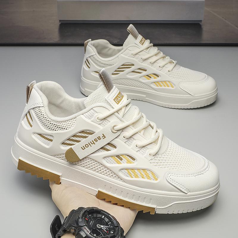 Men's Breathable Mesh Sneakers Summer Casual Sports Shoes Comfortable Lightweight Low Top Rubber Sole Adult Footwear