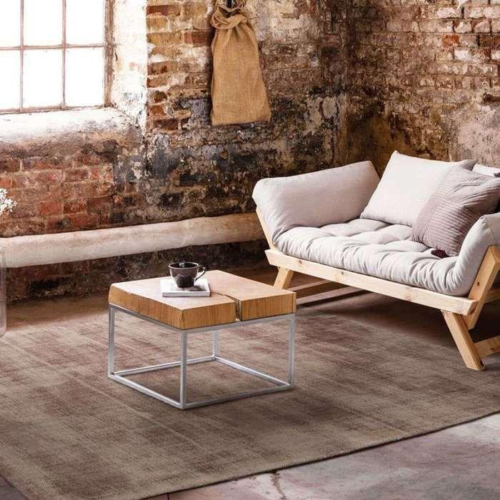 Tapis salon aspect velours taupe 160x230