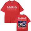 Rapper Maka Double Sided Print T-shirt Aura Tour Men Women Hip Hop Fashion Pop Music T Shirts Male Casual Black Vintage T Shirt