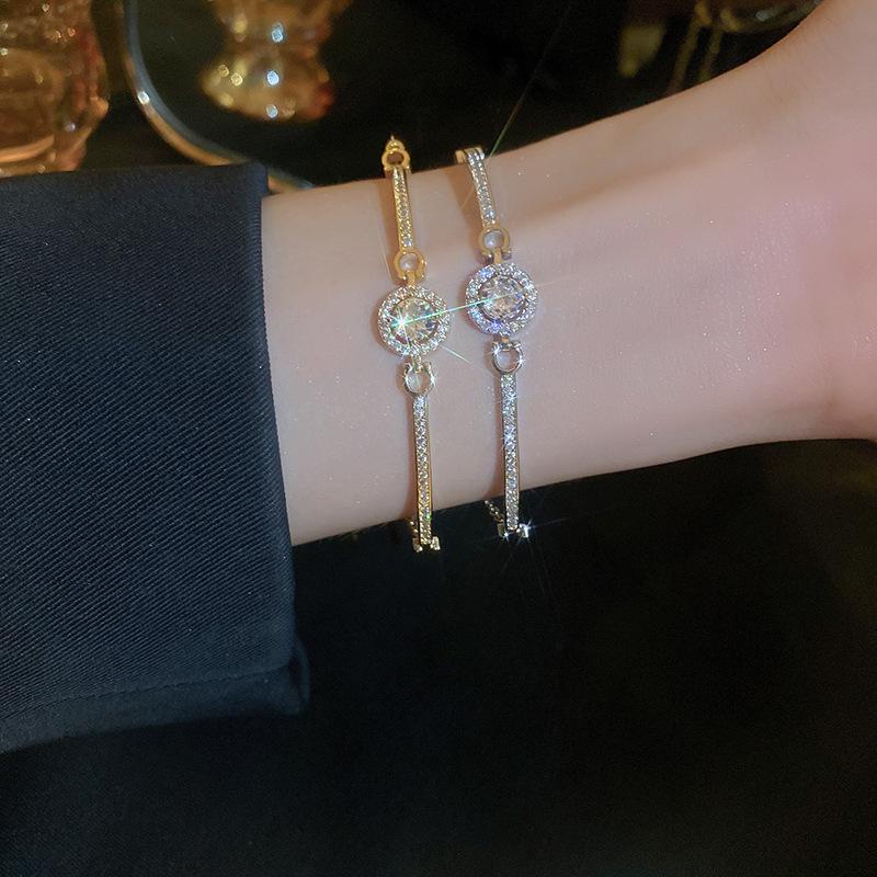 Xiaohongshu Style Colored Zircon Bracelet - Simple, Fashionable, and Versatile Women's Jewelry