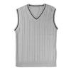 Pánská vesta svetr s výstřihem do V bez rukávů Slim Fit Colorblock Pletený svetr Slim Fit Střední délka Zahuštěný svetr preppy a business stylu