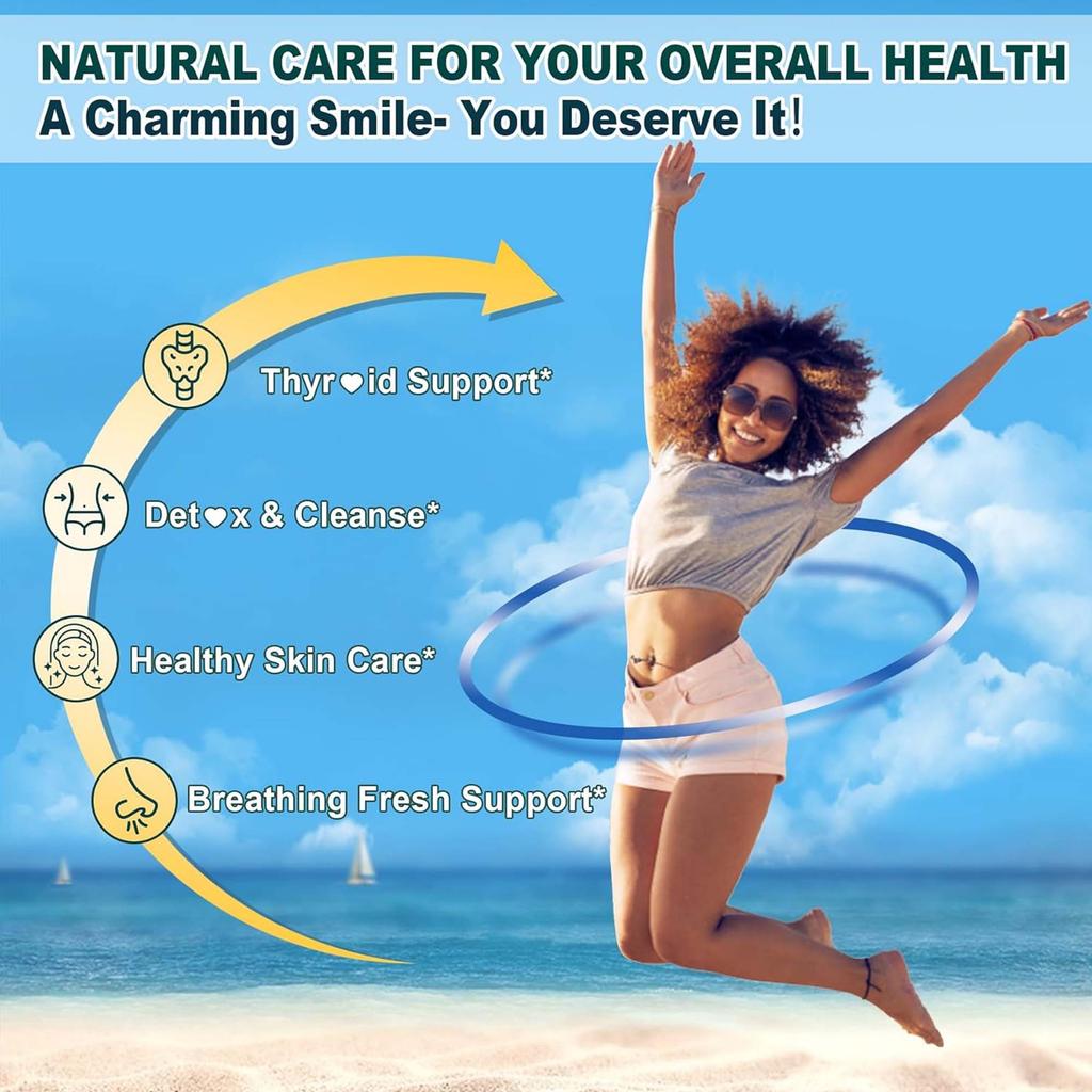 Doplněk stravy ve formě gelu z irských mořských řas, obsahující jód, chlorofyl a vitamín D3, pro posílení imunity, podporu trávení a udržení zdraví kloubů; veganský.