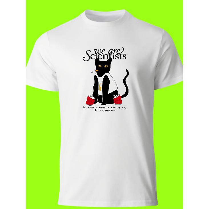 Cheap Tees Men s Cotton Crew Neck Short-Sleeve We Are Scientists T Shirt Indie Rock Post Punk Music Band Shirts S белый