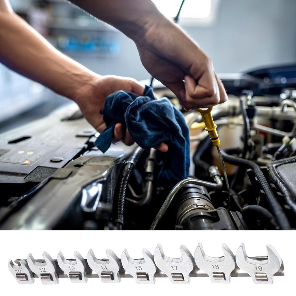 Auto Wrench Set 9 Pieces Car Tool Set Oil Pipe Spanner Tools For Automotive Motorcycle Truck Trailer Repair Work Household