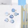Adhesive Fish Cutouts for Walls 6Pcs Wooden Wall Decor, Marine Striped Ocean Theme Stickers, Self-Adhesive Nature Inspired Art Coastal Beach Kids Room