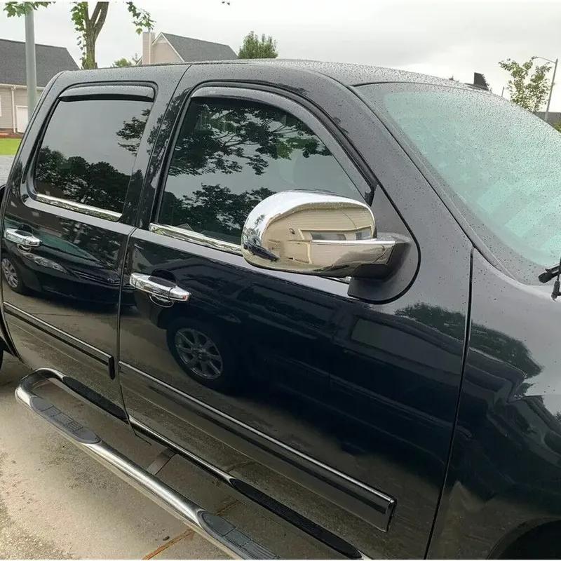 For Chevrolet Silverado 1500 2500 3500 GMC Sierra Car Sticker Rearview Side Mirror Cover Wing Cap Exterior Door Case Trim Carbon