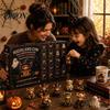 Halloween Countdown Box Schottische Hochlandkuh Adventskalender, 24 Tage Kalender mit 24 Stück Figuren, Gruselige Dekorationen Tägliches Auspacken