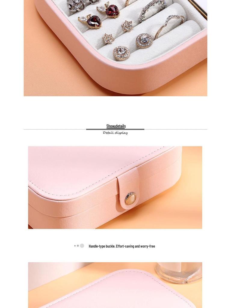 PU Schmuckaufbewahrungsbox für Halsketten, Ohrringe und Ringe – Tragbare einlagige Heim-Accessoire-Box.