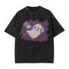Napstablook avec mp3 UNDERTALE T-shirts Lavés Streetwear Hip Hop Vintage T-shirt pour Hommes Femmes 100% Coton Harajuku