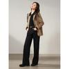 Jiuzi Anna Kou's minimalist smart style CHIC straight cut round neck suit jacket for women's autumn collection