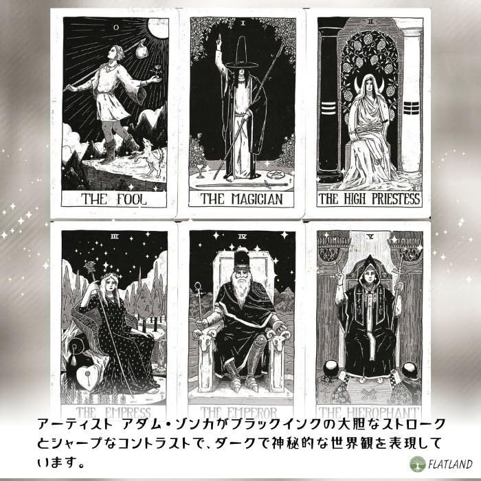 Black Ritual Tarot, Tarot Reading Instructions, Japanese Instruction Manual Included, Authentic Tarot Cards, 78 Cards
