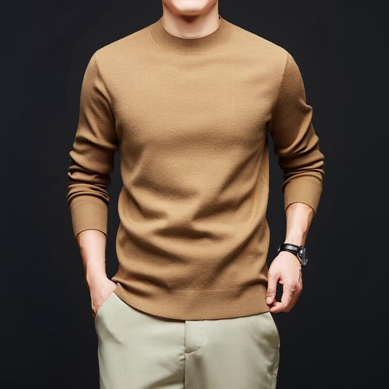 Yiliteng Men's Solid Mock Neck Pullover Sweater