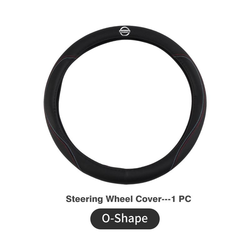 CIZQOI1 Car Steering Wheel Cover Leather Anti-slip Breathable Accessories For Nissan Pulsar Skyline Patrol Navara Micra X-Trail