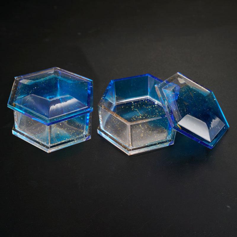 Hexagonal Crystal Epoxy Jewelry Storage DIY Mold – Silicone Gift Box Mold