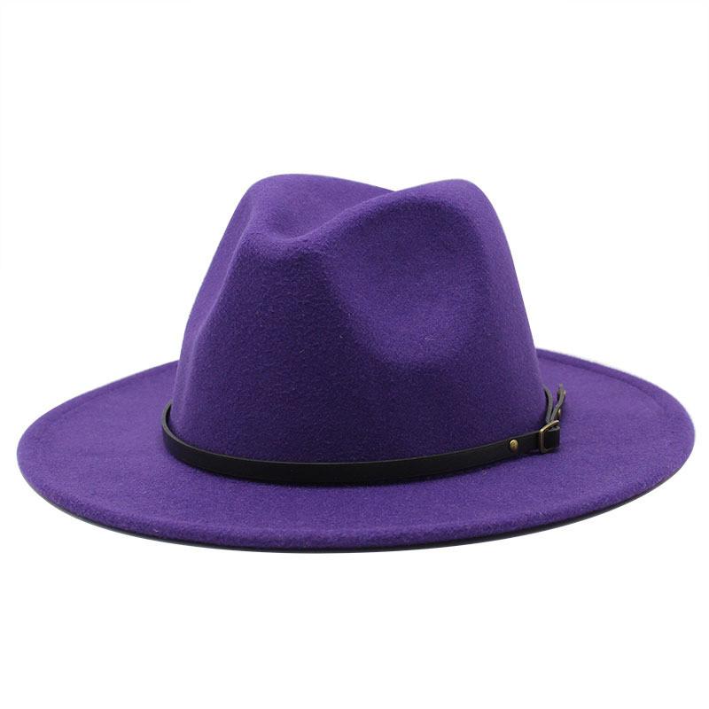 Vintage British Style Wool Felt Fedora Hat For Women With Wide Brim And Breathable Design