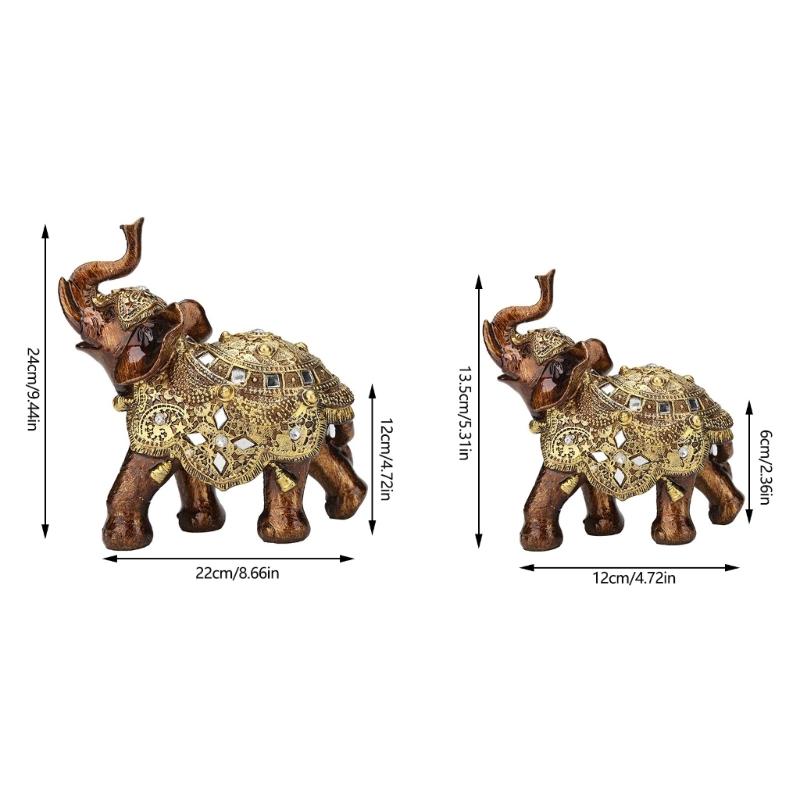 Lucky Elephant Statue Sculptures Decorative Animal Figurines Table Ornament Symbols Wealth Career Home Decorations