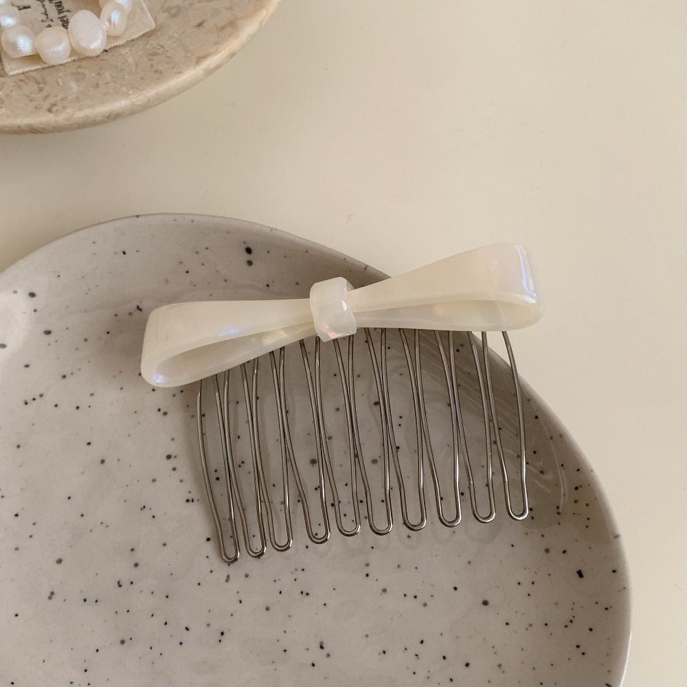 Styling Tools Acetate Hair Side Clip 10 Teeth Inverted Insert Hairpins Bowknot Hair Grips Fashion Accessory