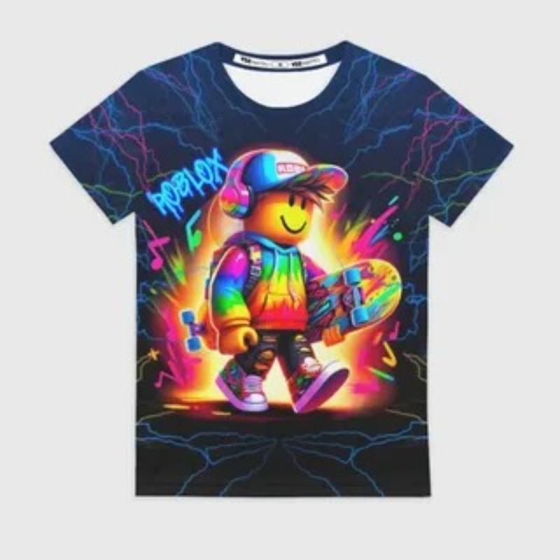 

Children s Cartoon Print Painting Cute Multi-color T-shirts Girls Fashionable Soft Comfortable T-shirt 170