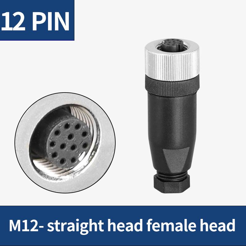 5 PCS M12 sensor connector waterproof male&female plug screw threaded coupling 3 4 5 8 12 Pin A type sensor connectors