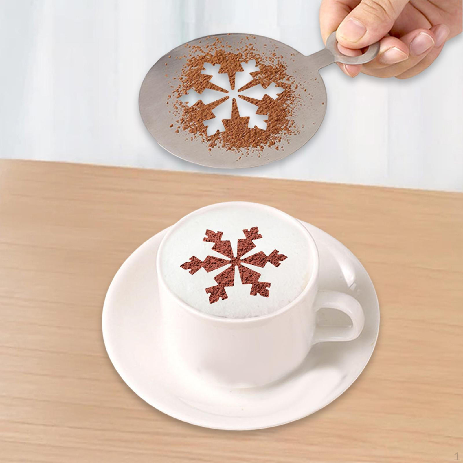 

Шаблон для кофейного искусства, инструменты для выпечки, трафареты для украшения тортов и шоколада snowflake