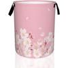 Japanese Cherry Blossom,Pink Flowers Laundry Basket,Waterproof Foldable Laundry Hamper,Dirty Clothes Laundry Basket, Linen Bin S