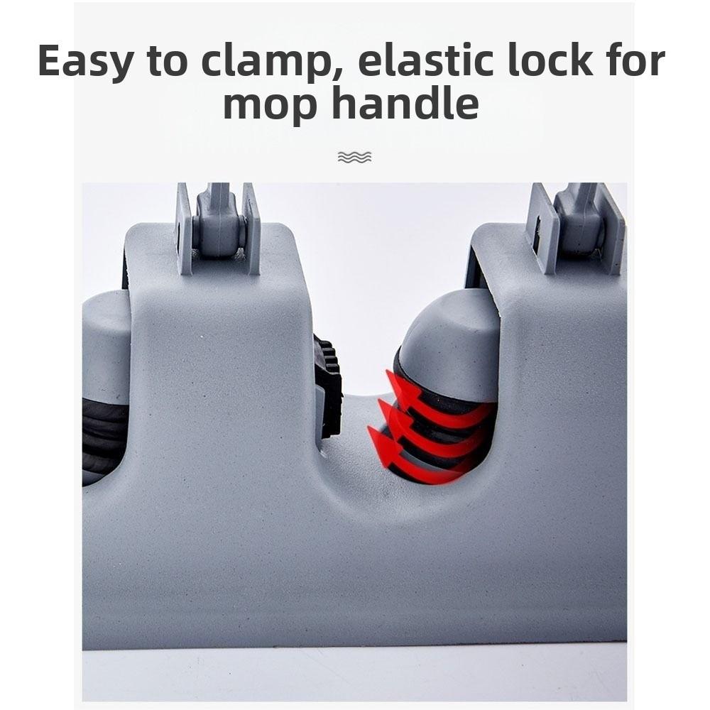 Wall Mounted Mop Fixed Clip Plastic Material Bathroom Broom Hanger Mop Holder Home Use