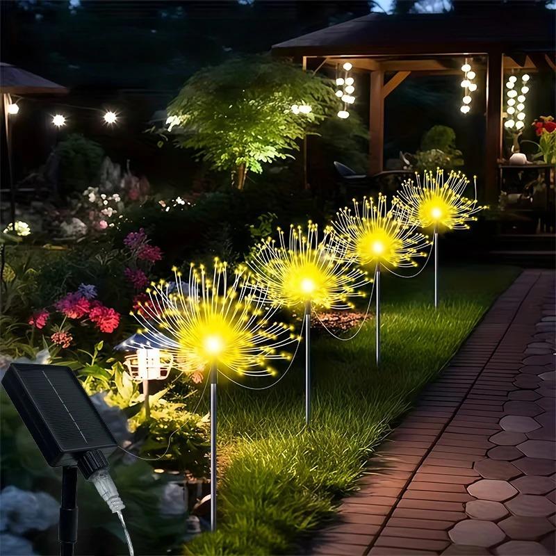 Solar Firework Fairy Lights 240-400 LED Outdoor Garden Decoration 8 Flashing Modes Lawn Pathway Lights Patio Party Wedding