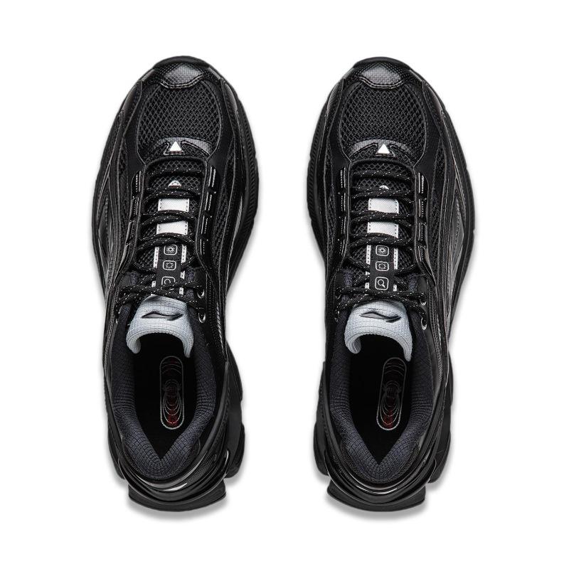 LiNing Aurora Renew Leichtgewichtige Elastizität Stabiler Halt Bequem Langlebig Retro Dicke Sohle Niedrig geschnitten Freizeit-Schuhe Herren Sneaker Schwarz AGCU051-1